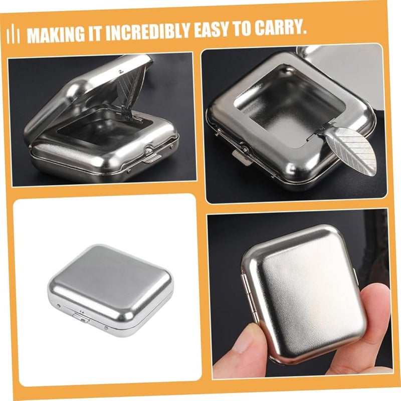 Portable Metal Ashtray For Car Outdoor Travel Pocket Size Easy To Clean - Image 3